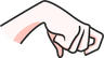 Left hand pinching